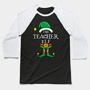 The Teacher Elf Matching Family Christmas Pajama Baseball T-Shirt